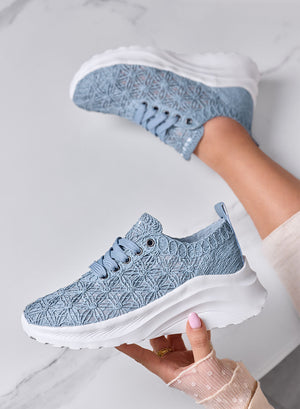 ESRA - Sneakers azzurre Traforate con Suola Comfort Leggera