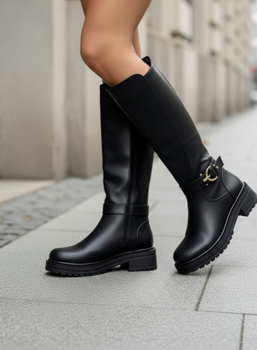 HARRY - Black boots with rear elastic