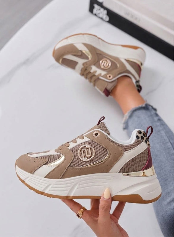 DELHI - Sneakers Donna Alexoo fango con inserti maculati