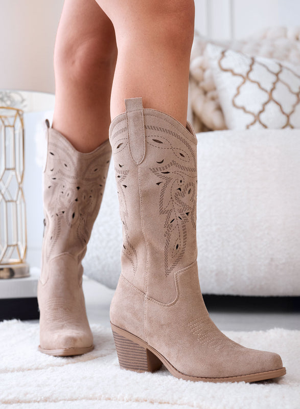 LEPANTO - Bottes camperos estivales perforées couleur boue