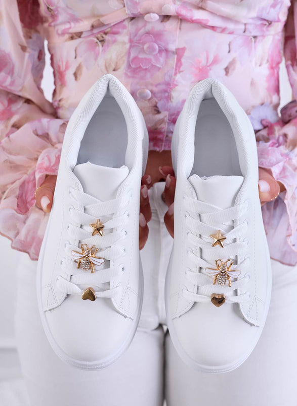 MARISA - Baskets blanches avec abeille bijou