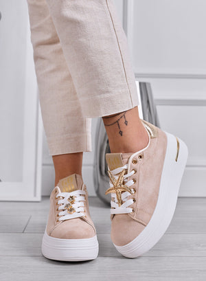 PAMELA - Sneakers fango Platform con Dettagli Gioiello stelle