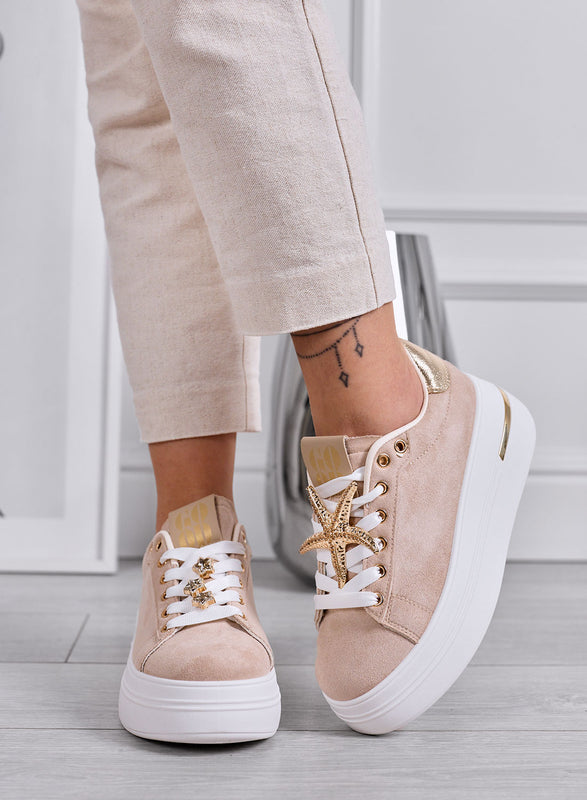 PAMELA - Sneakers fango Platform con Dettagli Gioiello stelle