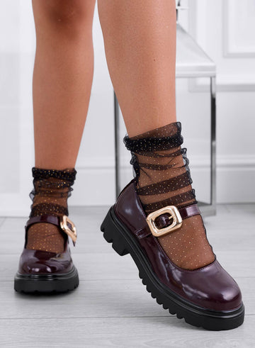 REUS - Mary Jane bordeaux en vernis