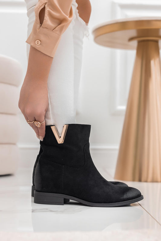 SIENNA - Bottines en daim noir