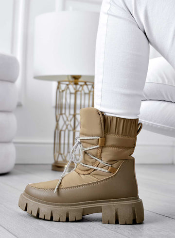 TINA - Mud boots rembourrées avec lacets en strass