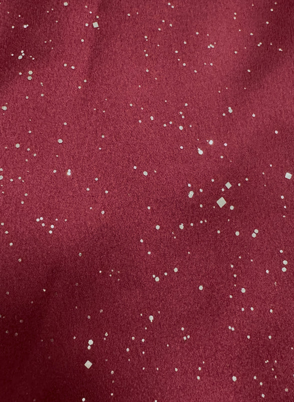 Camicia bordeaux in raso con glitter