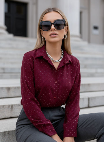 Chemise bordeaux avec paillettes