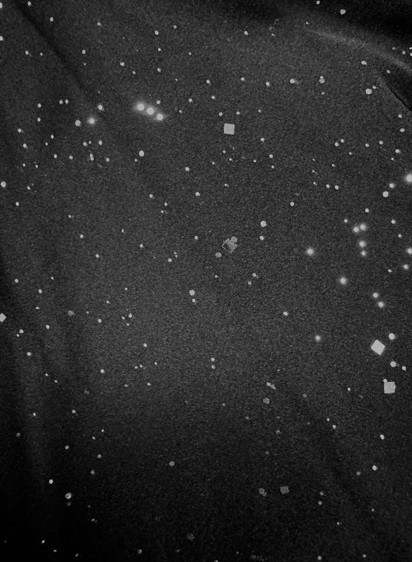 Camicia nera in raso con glitter