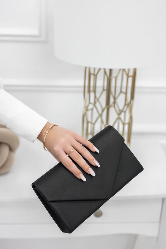 Borsa pochette nera in finta pelle B205