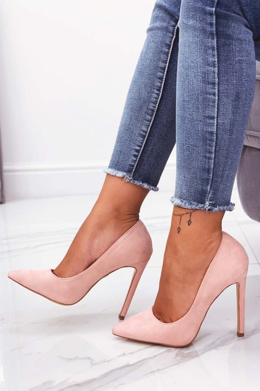 LEXIE - Decolletè rosa scamosciate con tacco alto