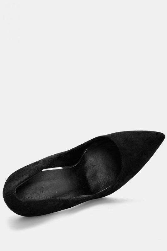 Black suede stiletto heels