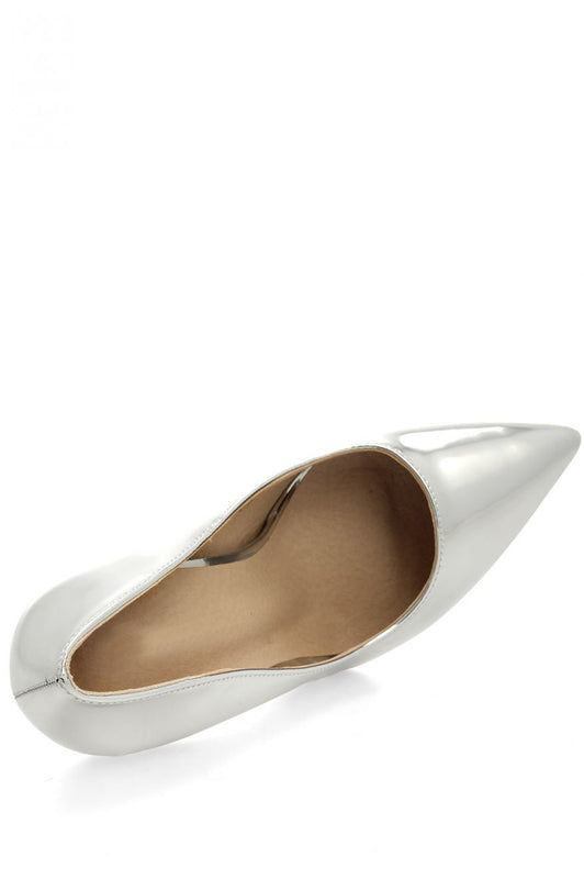 Escarpins métallisés à talons aiguilles - Argent