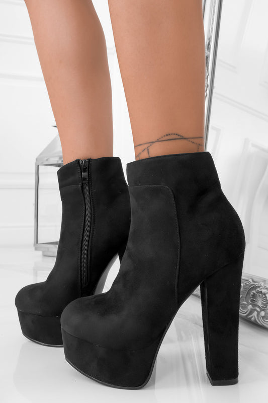 FELICIA - Bottines en daim à talons hauts Noires