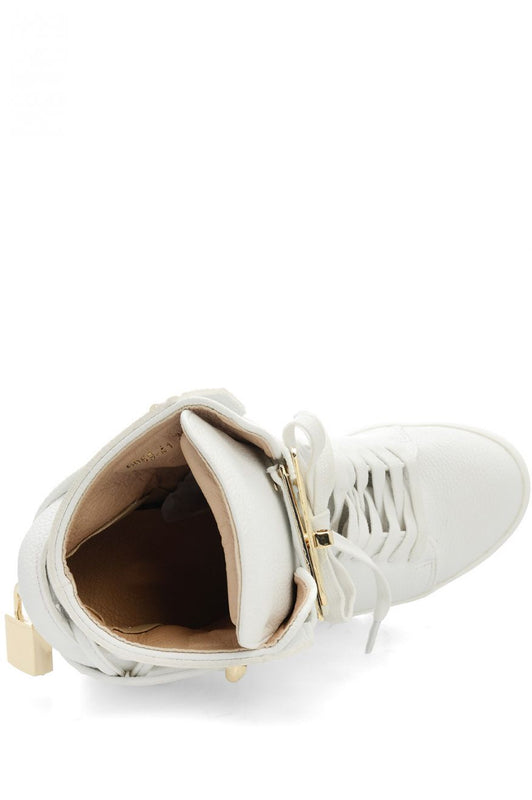 Sneakers in ecopelle con zeppa interna Big City - Bianco