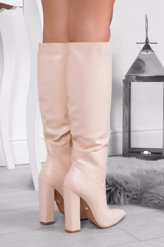 WENDY - Bottes nude Alexoo en similicuir à talons hauts