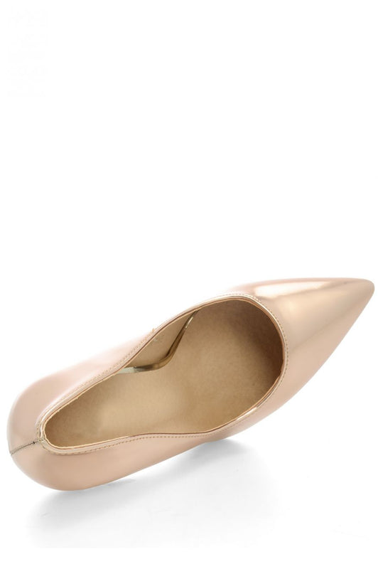 Escarpins métallisés à talons aiguilles Or Rose