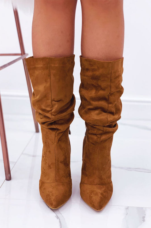 ROLITA - Alexoo Bottes en daim à talons hauts Camel