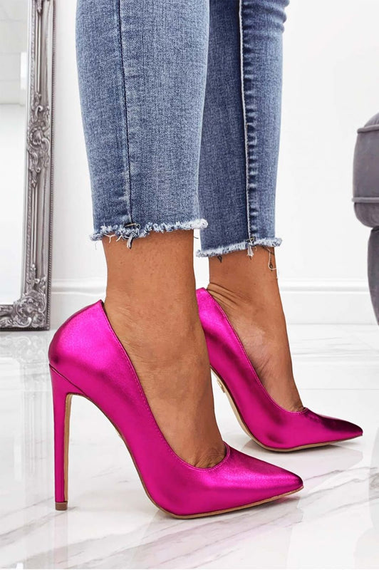 Decolletè fuxia metallizzate con tacco alto