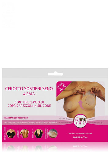 Breast support patch with silicone nipple covers - Nude
