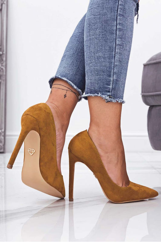 LEXIE - Decolletè camel scamosciate con tacco alto