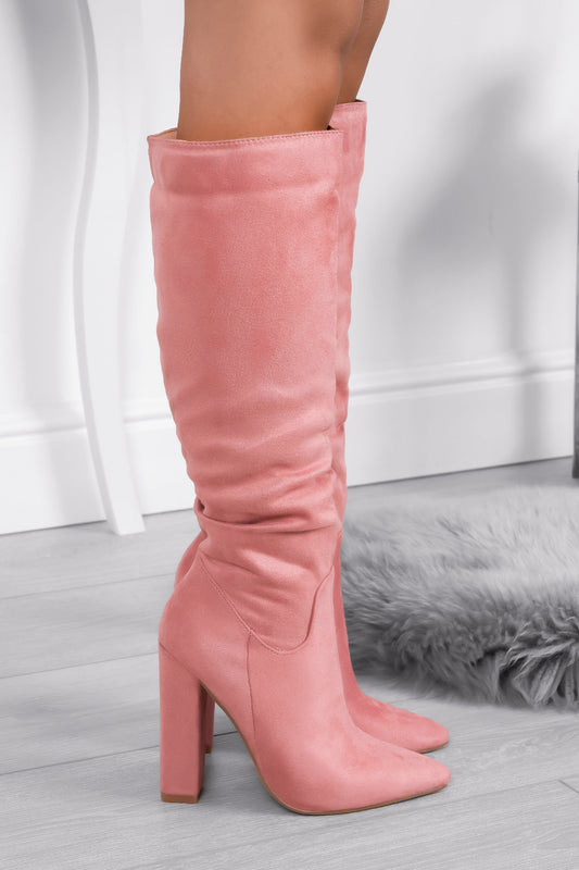 WENDY - Stivali rosa scamosciati Alexoo con tacco alto