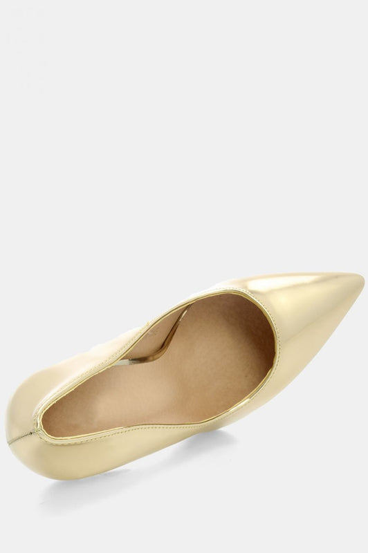 Escarpins métallisés à talons aiguilles Or