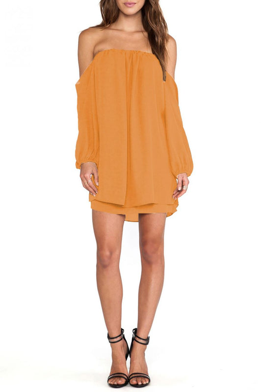 Robe bustier en voile - Jaune