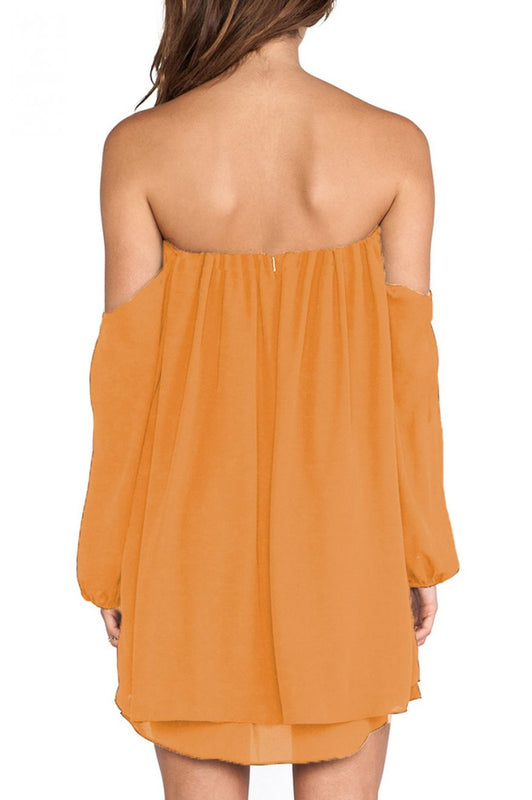 Robe bustier en voile - Jaune