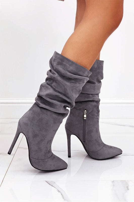 ROLITA - Alexoo Bottes en daim à talons hauts Grises