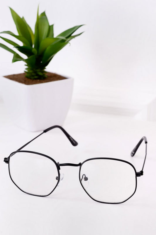 Lunettes avec verres transparents et monture noire