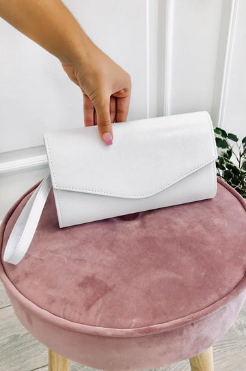 Pochette en similicuir B197 Blanche