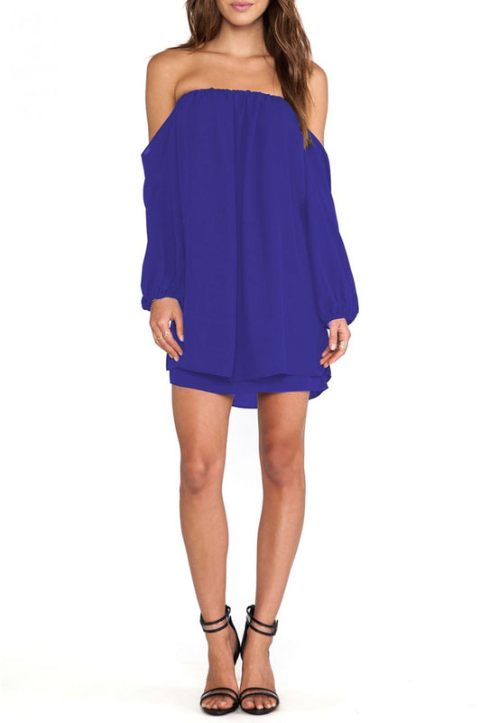 Robe bustier en voile bleu