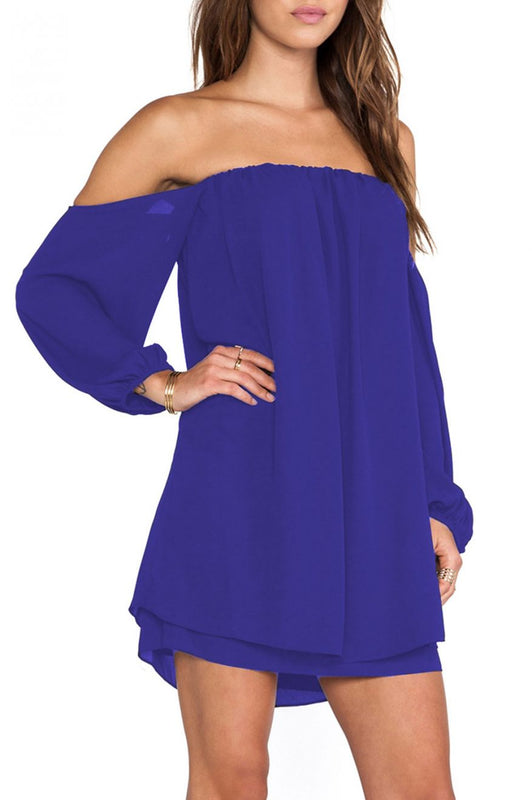 Robe bustier en voile bleu