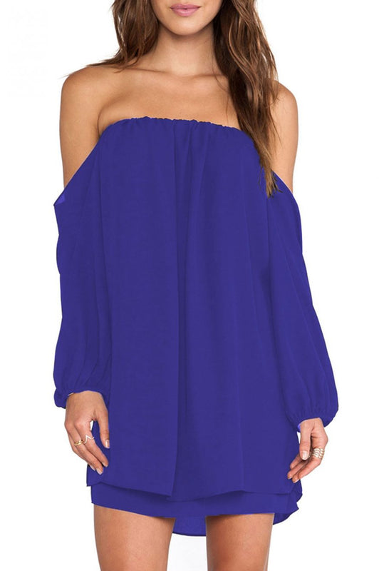 Robe bustier en voile bleu