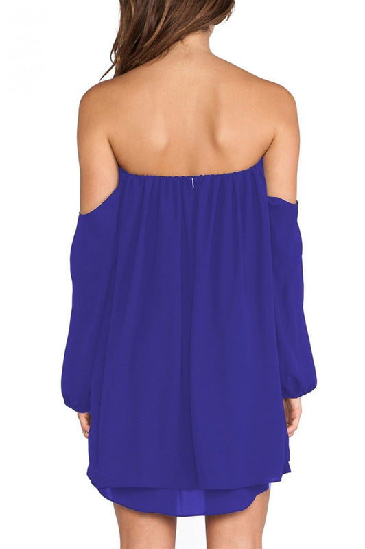 Robe bustier en voile bleu