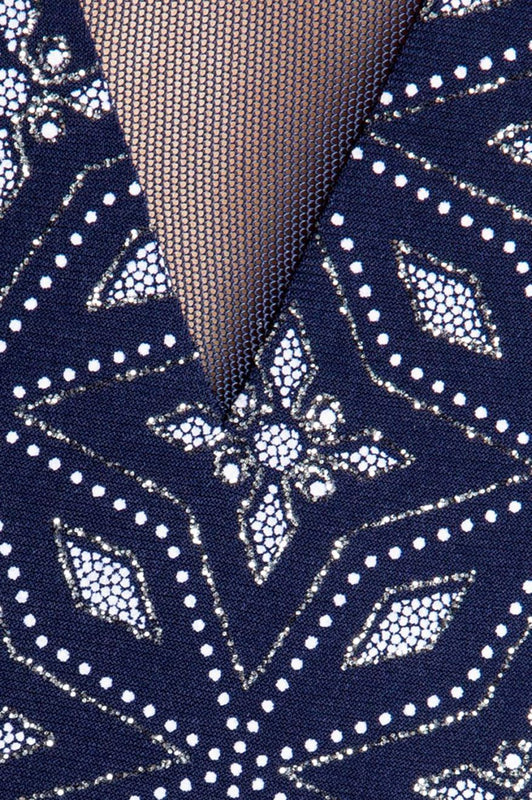 Robe bandeau avec inserts en voile Bleu