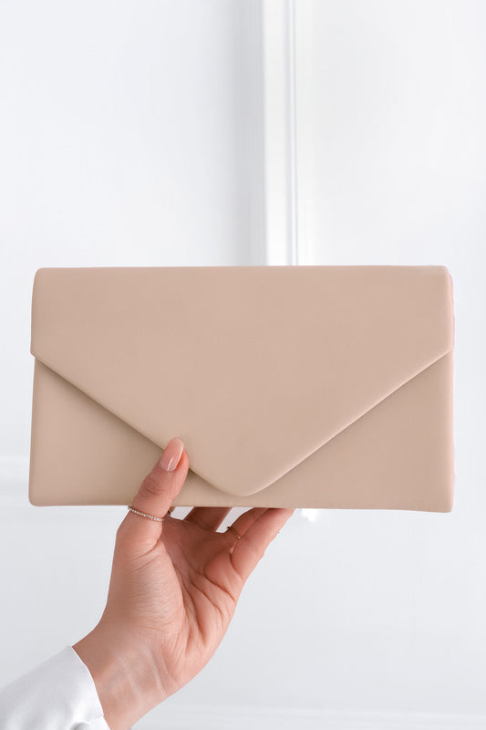 Pochette B205 beige en simili cuir