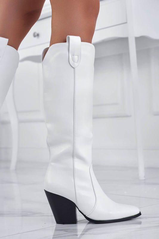 Bottes blanches camperos en simili cuir