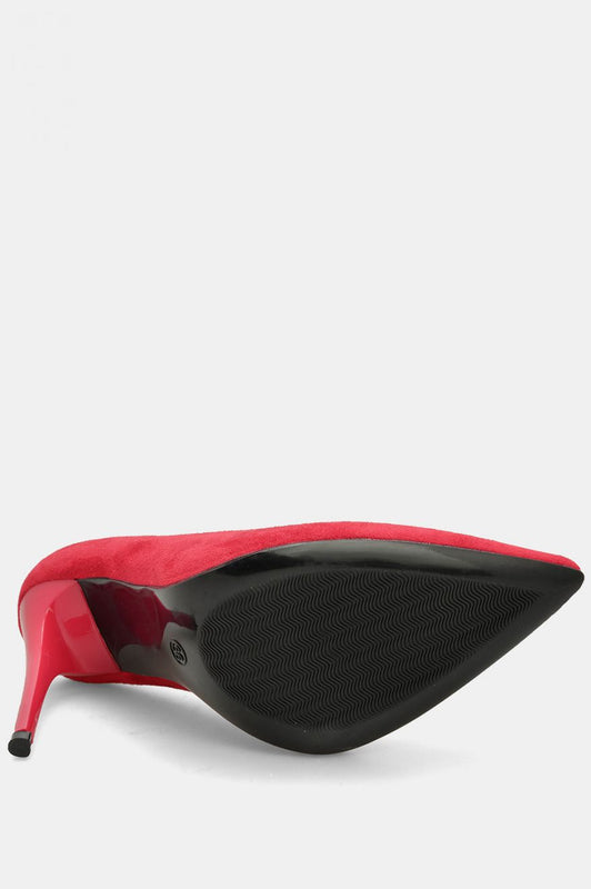 Decolletè rosse scamosciate con tacco a spillo