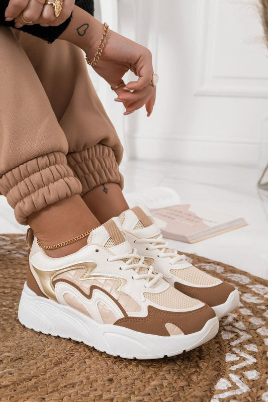 sneakers con onde beige Marroni