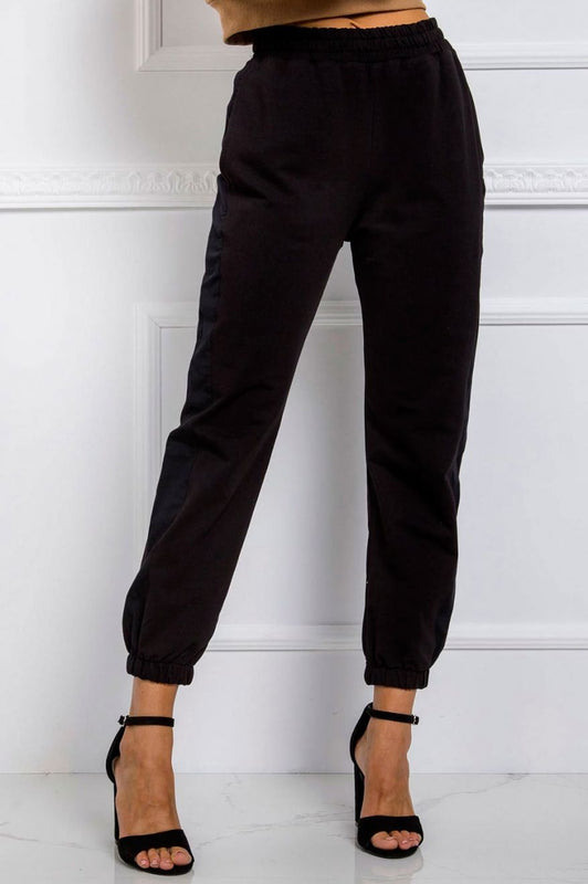 Black sweatpants with elastic bands