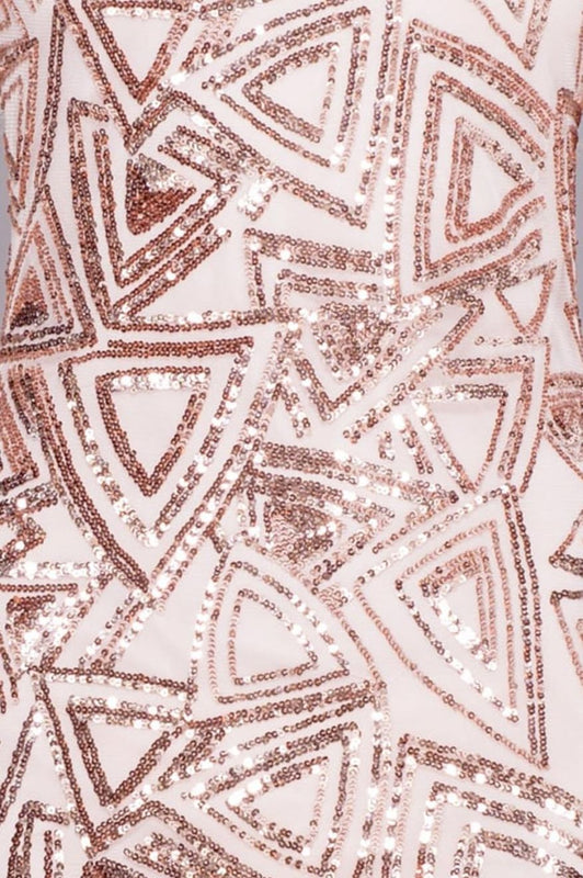 Robe fourreau sans manches avec motif à paillettes - Rose