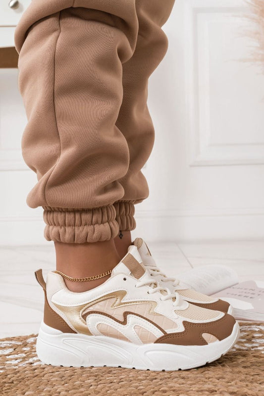 sneakers con onde beige Marroni