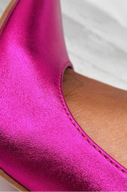 Decolletè fuxia metallizzate con tacco alto