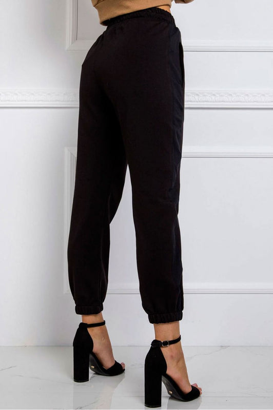 Black sweatpants with elastic bands