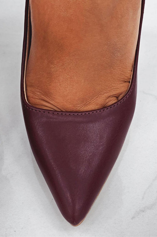 Decolletè bordeaux in finta pelle con tacco alto