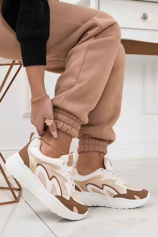 sneakers con onde beige Marroni