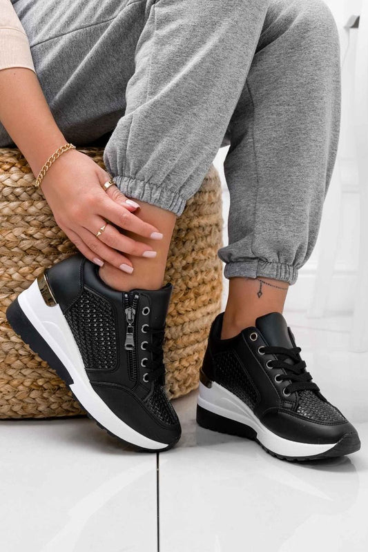 Baskets noires avec fermeture éclair latérale