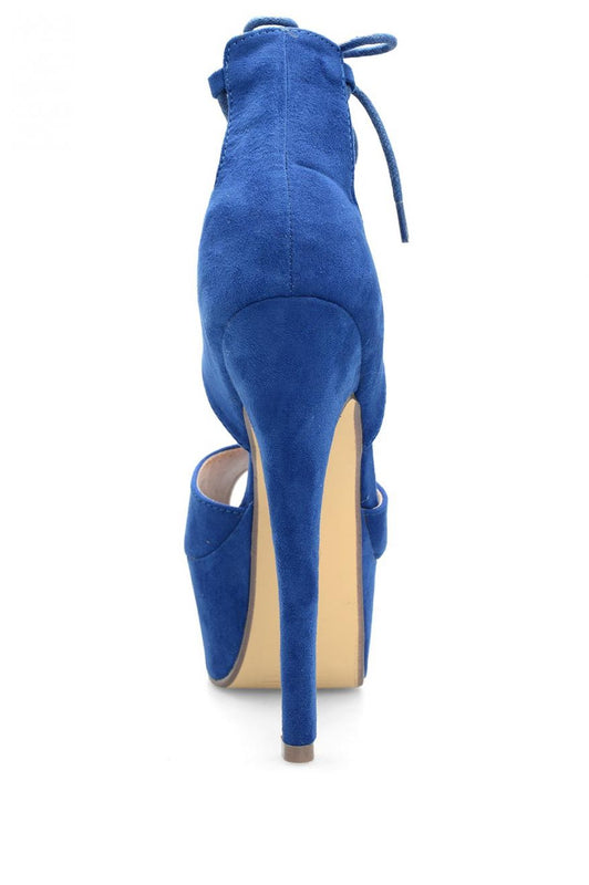 Sandales en daim à lacets Bleu